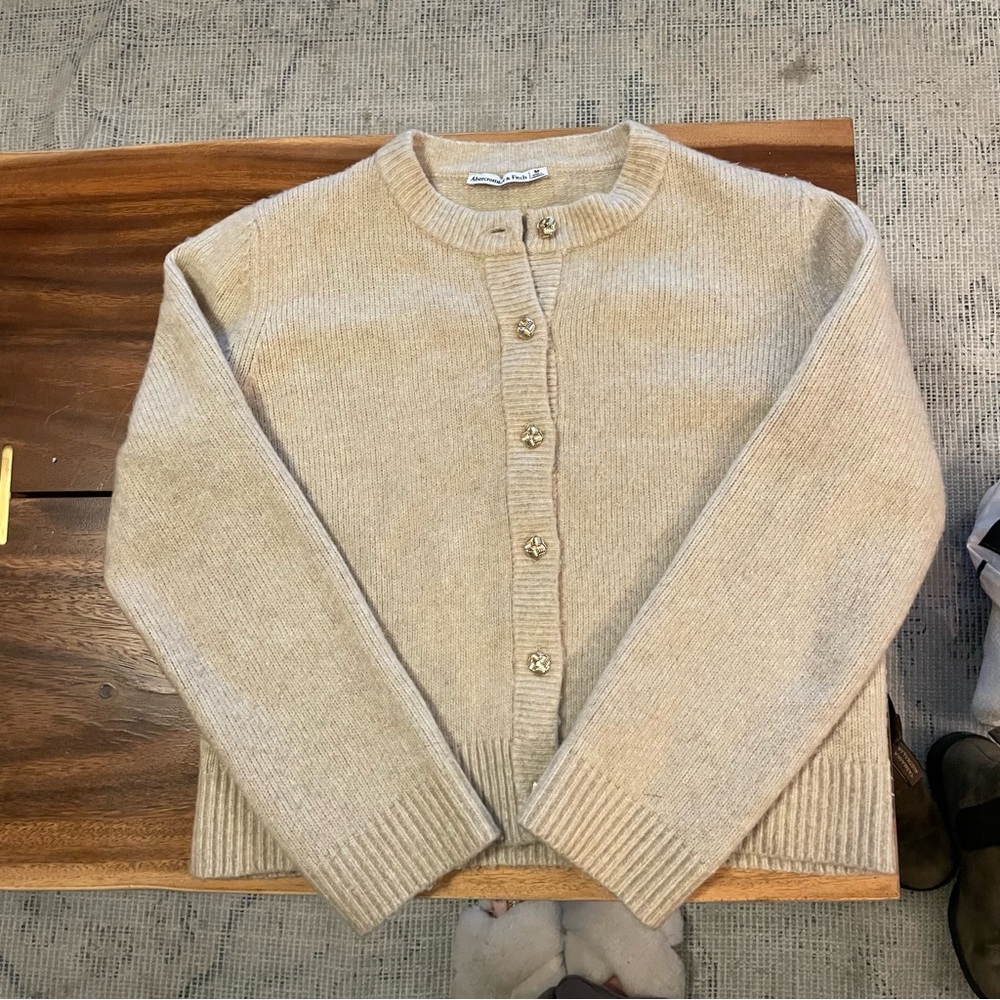 Abercrombie Oatmeal Cardigan Sweater